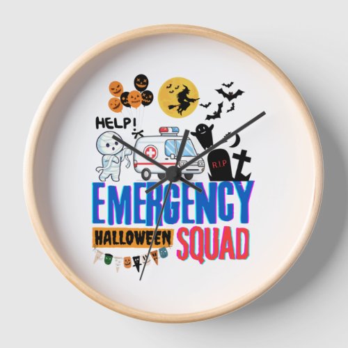 Emergency squad halloween   clock