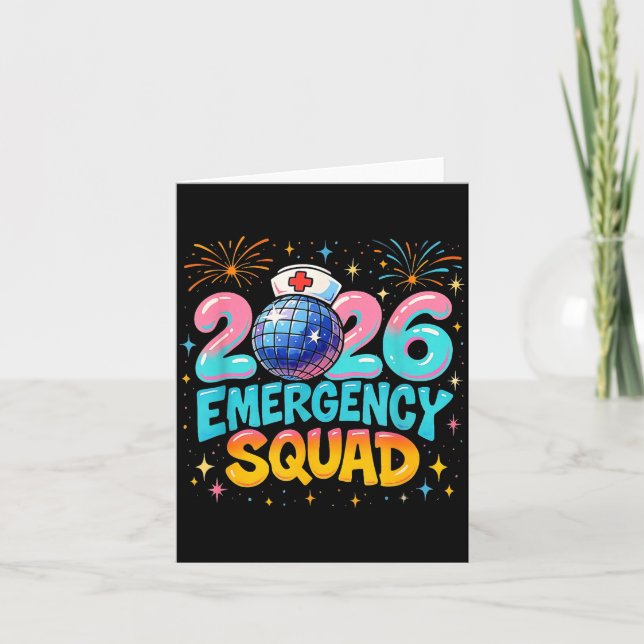 Emergency Squad New Year 2026 Medical Crew Nurse E Card (Front)