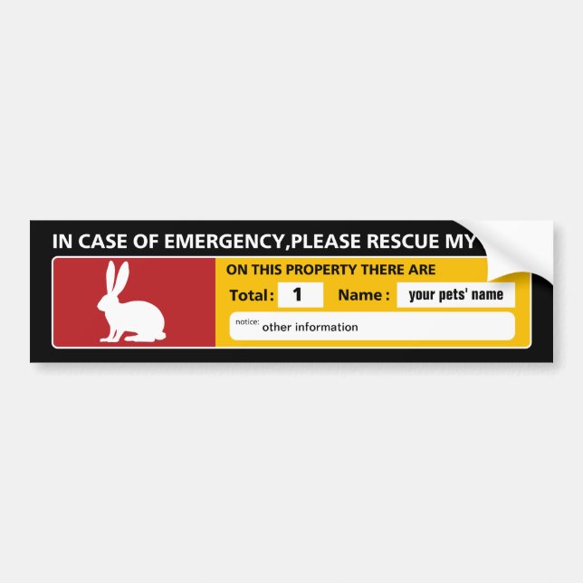 Emergency Sticker (rabbit) (Front)