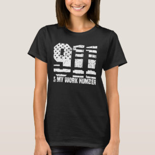 Emergency Us Flag Police Yellow Thin Gold Line Dis T-Shirt