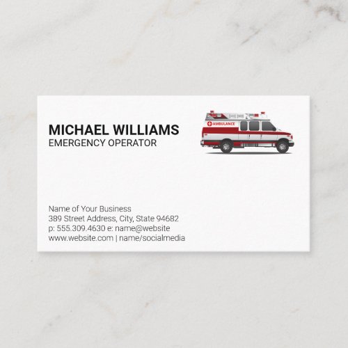 Emergency Vehicle Business Card