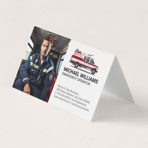 Emergency Vehicle  Paramedic Worker Business Card