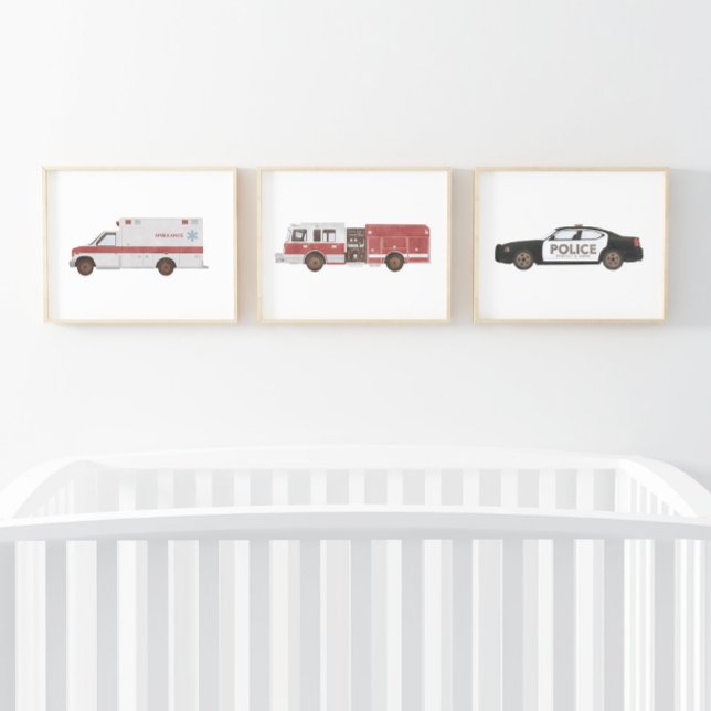 Emergency Vehicles Kids Room Decor Wall Art Sets (Creator Uploaded)