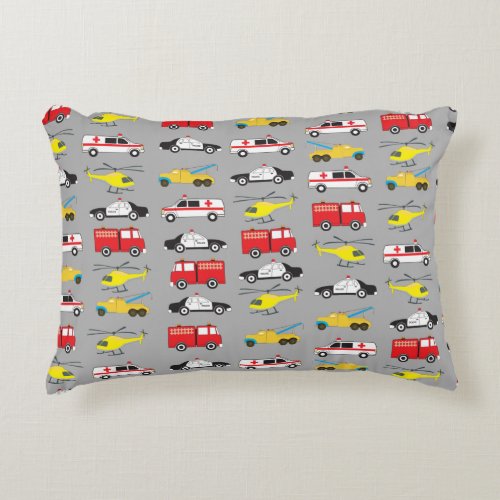 Emergency Vehicles Transportation Accent Pillow