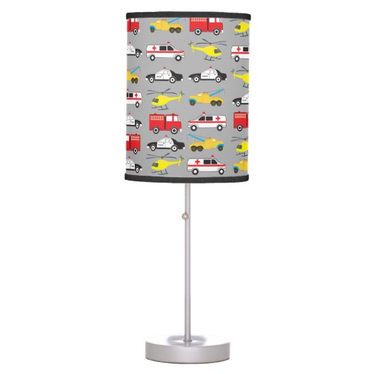Emergency Vehicles Transportation Table Lamp (Front)