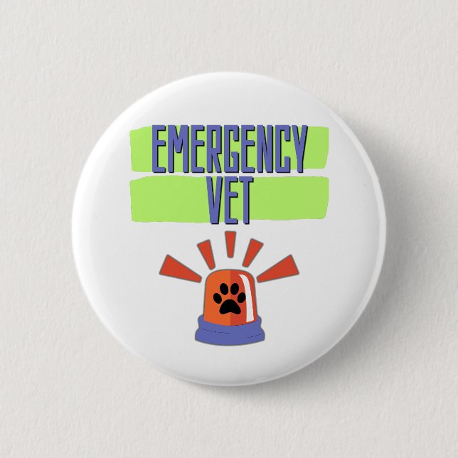 Emergency Vet – Veterinary Emergency Design Button (Front)