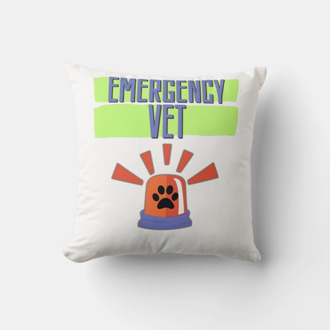 Emergency Vet – Veterinary Emergency Design Throw Pillow (Front)