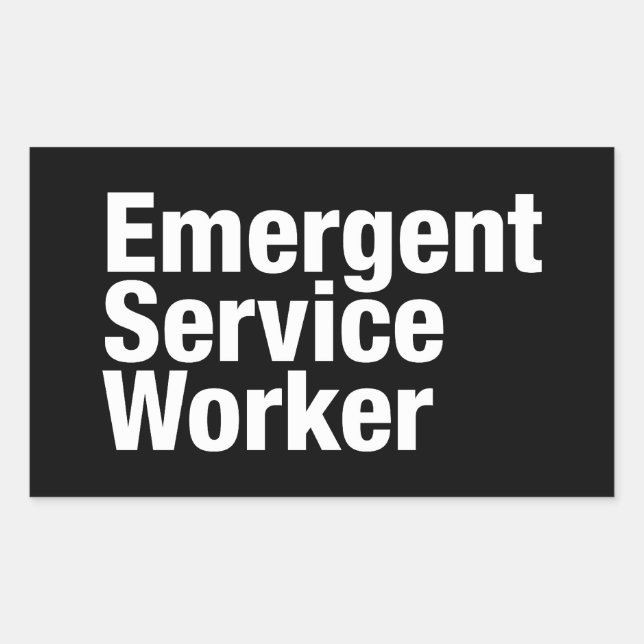 Emergent Service Worker Rectangular Sticker (Front)