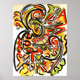 Emerging Butterfly - Abstract Art Hand Painted Poster
