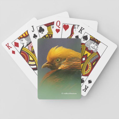 Emerging from the Green Golden Pheasant Playing Cards