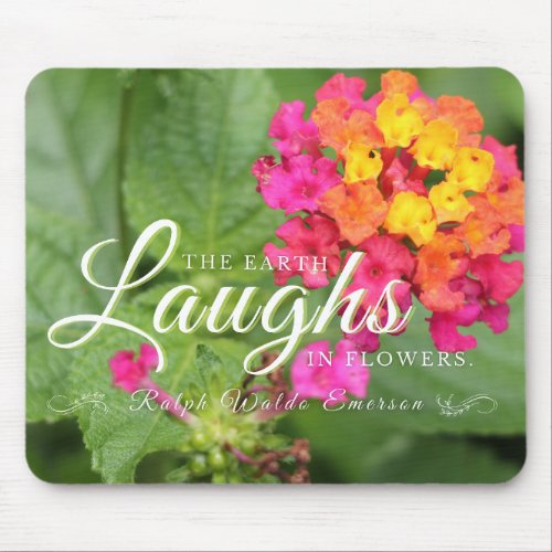 Emerson Beautiful Floral Quote Mouse Pad