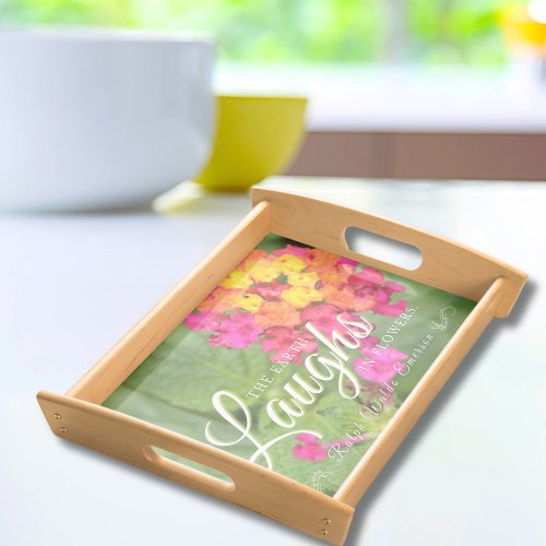Emerson Beautiful Floral Quote Serving Tray