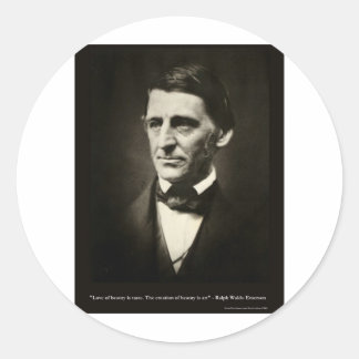 Emerson Love Of Beauty Is Taste Love Quote Gifts Classic Round Sticker