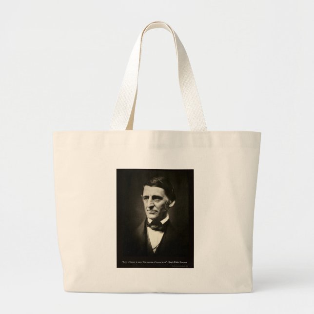 Emerson Love Of Beauty Is Taste Love Quote Gifts Large Tote Bag (Front)