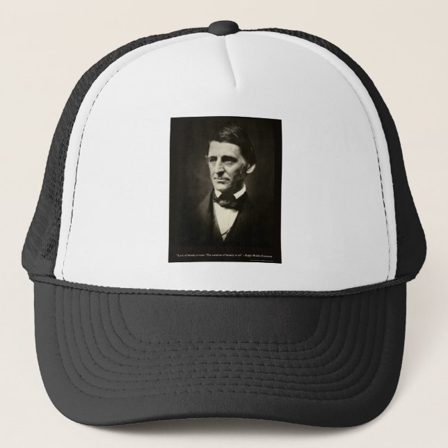 Emerson Love Of Beauty Is Taste Love Quote Gifts Trucker Hat (Front)
