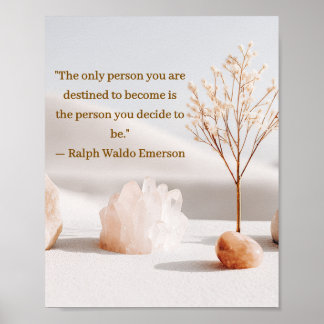 Emerson Mindset Quote Poster with Crystals 