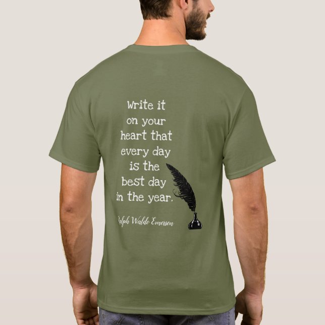 Emerson Quote -- Best Day - T-shirt (Back)