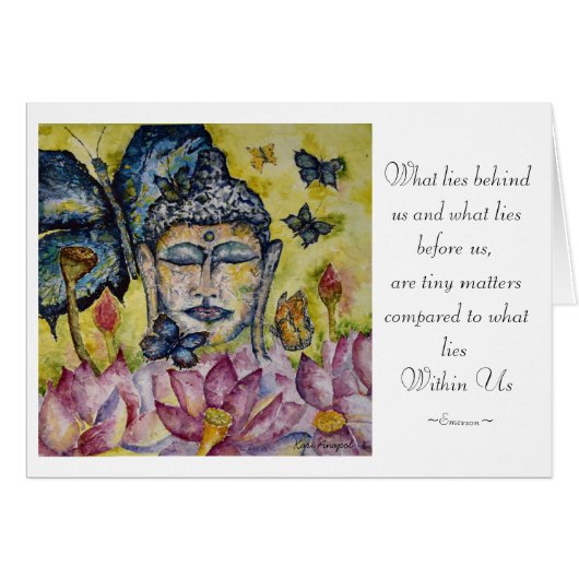 Emerson Quote Buddha Watercolor Art Card (Front Horizontal)
