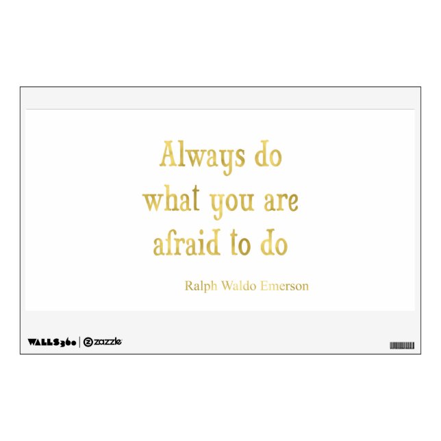 Emerson Quote Gold Faux Glitter Inspirational Wall Decal (Front)