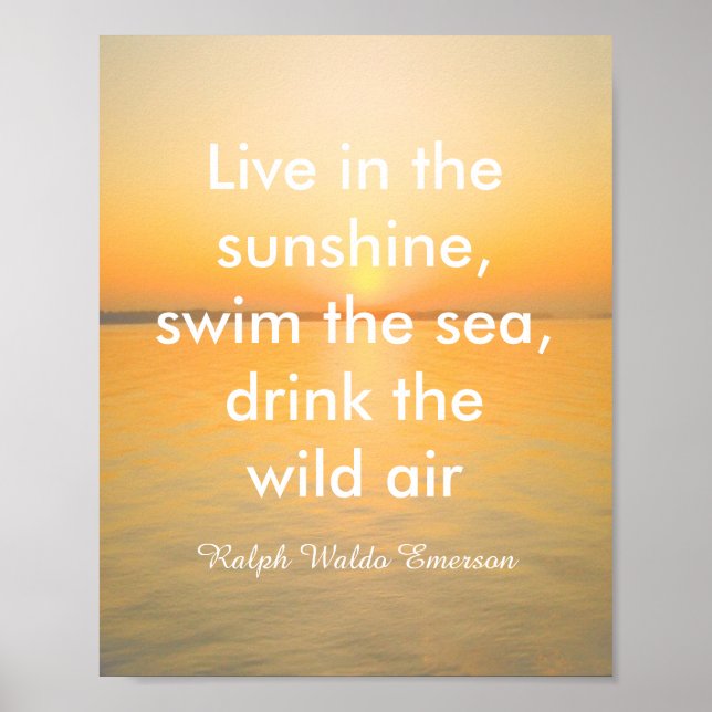 Emerson quote ocean sunrise photograph wall art (Front)