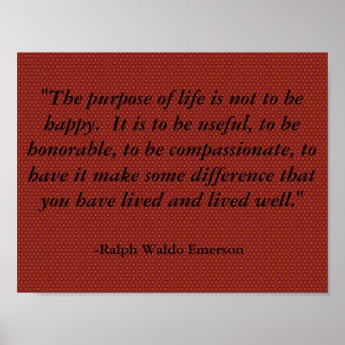 Emerson Quote on Life Inspirational Poster