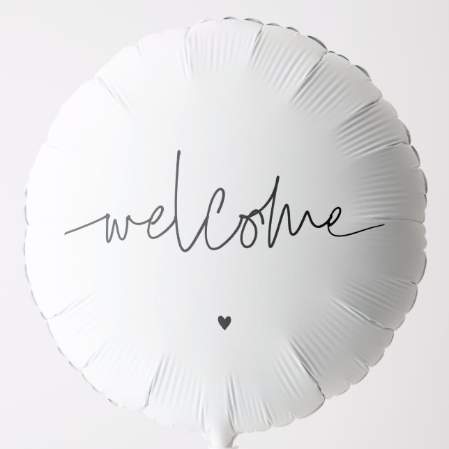 EMERY Elegant Calligraphy Baby Shower Welcome Sign Balloon (Front)