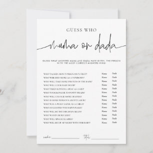 EMERY Whimsi Mama or Dada Baby Shower Game Card