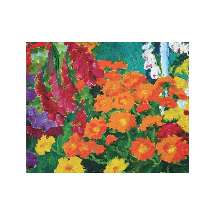 Nolde Flower Garden Blooms Vibrant Painting XL Canvas Art Print