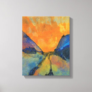Emil Nolde Mountain Landscape Valley With Sunset Canvas Print