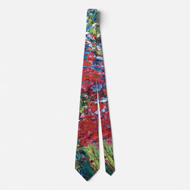 Emil Nolde Red Flowers Expressionism Fine Art Neck Tie (Front)