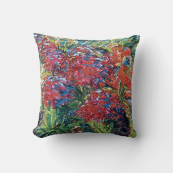 Emil Nolde Red Flowers Expressionism Fine Art  Throw Pillow by ArtLoversCafe at Zazzle