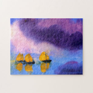 Emil Nolde - Sea with Violet Clouds And Sailboats Jigsaw Puzzle