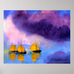 Emil Nolde - Sea with Violet Clouds And Sailboats Poster