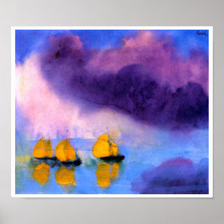 Emil Nolde - Sea with Violet Clouds And Sailboats Poster