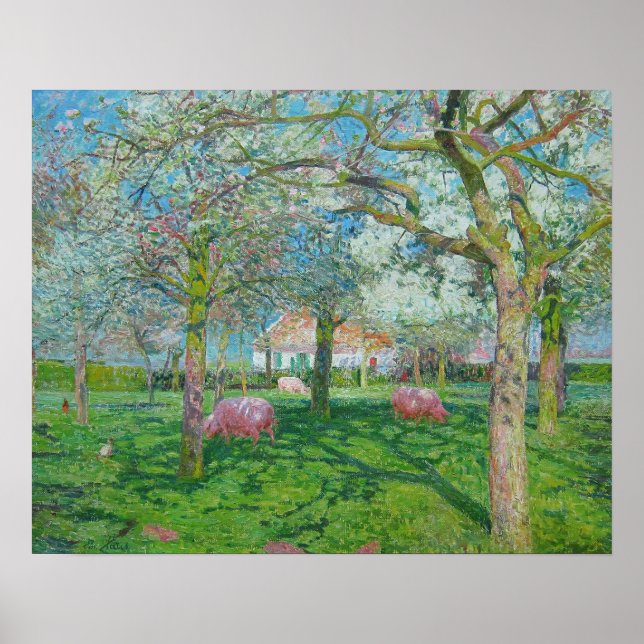 Emile Claus - The Orchard in the Spring Poster (Front)