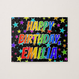 "EMILIA" First Name, Fun "HAPPY BIRTHDAY" Jigsaw Puzzle