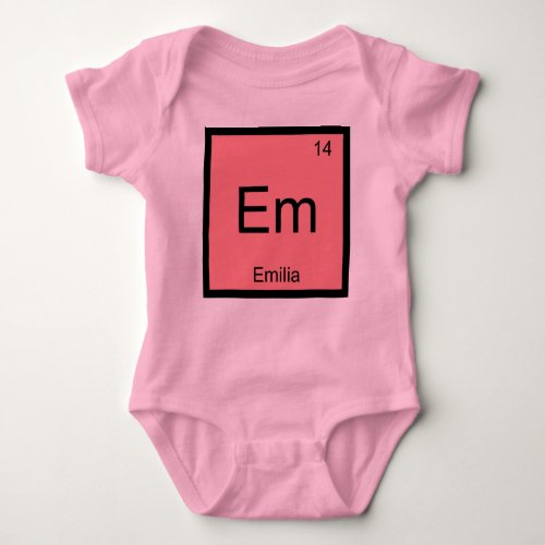 Emilia Name Chemistry Element Periodic Table Baby Bodysuit