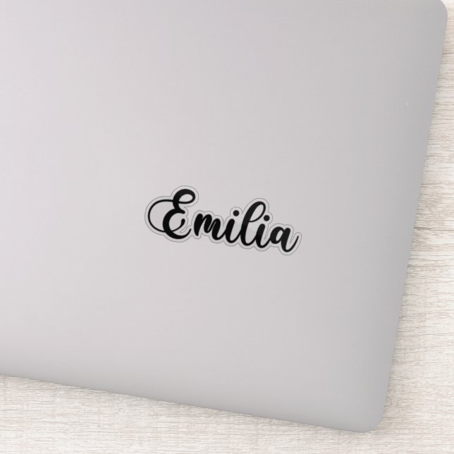 Emilia Name - Handwritten Calligraphy Sticker (Detail)