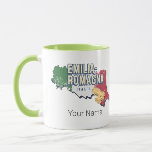 Emilia Romagna Flag Italy Retro Region Map Vintage Mug
