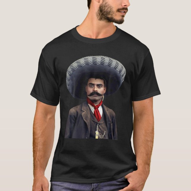 Emiliano Zapata Mexico Famous Face Portrait T-Shirt (Front)