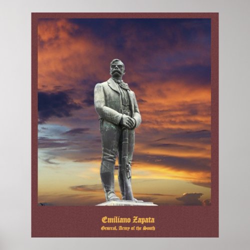 Emiliano Zapata statue poster