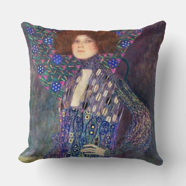 Emilie Floege, 1902 Throw Pillow (Front)