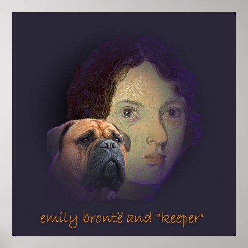 Emily Bronte and her dog Keeper Poster