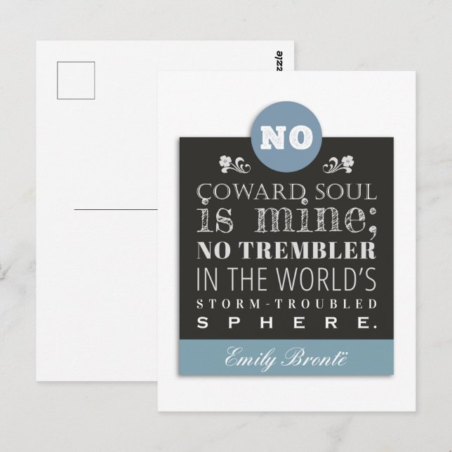 Emily Bronte Poem Quote - No Coward Soul is Mine Postcard (Front/Back)