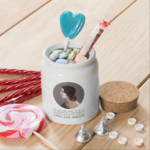 Emily Bronte Portrait and Quote - No Coward Soul Candy Jar