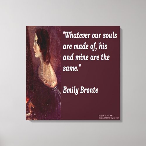 Emily Bronte  Quote Our Souls Canvas Print