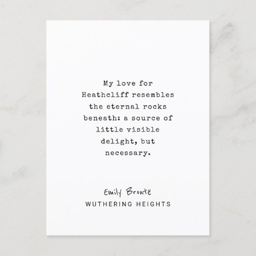 Emily Bront Wuthering Heights Love Quote Postcard