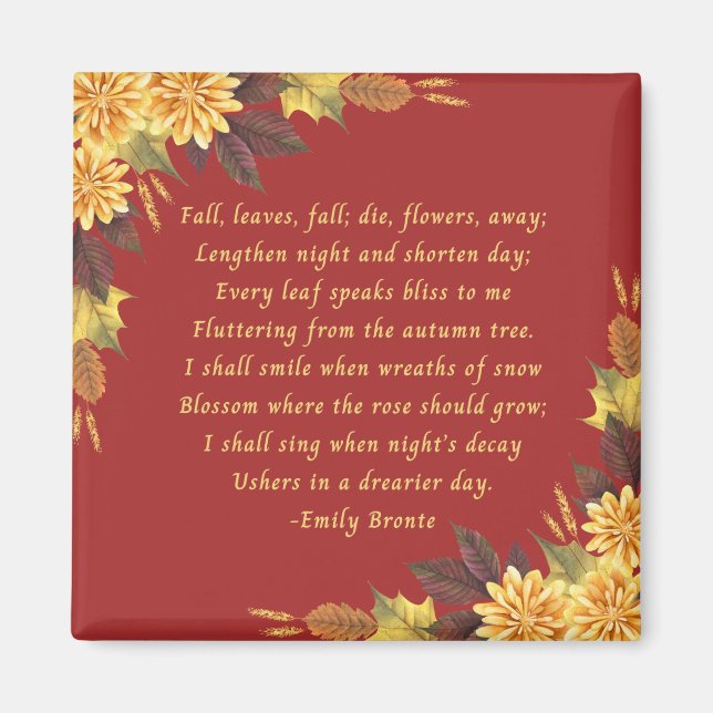 Emily Bronte's Fall Leaves Magnet (Front)