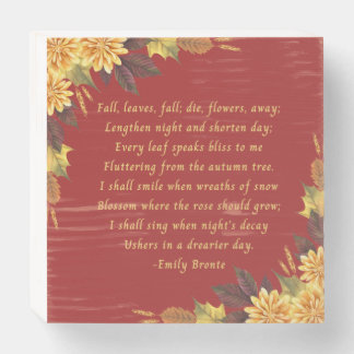 Emily Bronte's Fall Leaves Wooden Box Sign