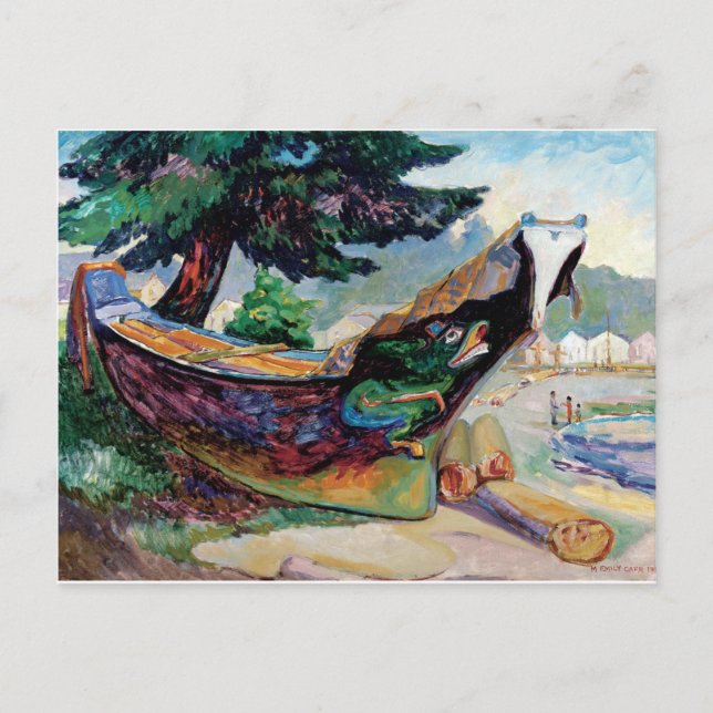 Emily Carr Indian War Canoe Canadian Postcard (Front)